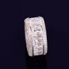 Tamaño 712 Hip Hop Cubic Zircon Hombres Anillos Baguette Joyería Oro Astilla Micro Anillo Pavimentado Gift6321165