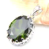 Christmas 925 Silver Jewelry Retro Green Peridot For Women Necklace Pendants Family Friend Holiday Gift