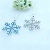 Rhinestone Snowflake Pendant statement Necklace Crystal Cartoon Necklace For Children Kids Movie Jewelry High Quality