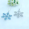 Colgante de copo de nieve con diamantes de imitación, collar llamativo de cristal, collar de dibujos animados para niños, joyería de película de alta calidad