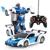 新しいRC変圧器2 in 1 RC Car Driving Sports Cars Drive Transformation Robots Models Remote Control Car RC Fighing Toy Gift Y25742793