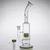28cm Bowl Joint Size 14.4mm Narghilè Bong in vetro verde fluorescente due fuction Dab Rigs Tire Perc Arm Tree Dab Rigs Smoking bong