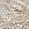 Vente promotionnelle et livraison gratuite Cultured Collier ras du cou de perles baroques inhabituelles couleur blanche pièce ronde forme plate brins de perles d'eau douce naturelles