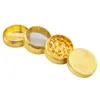 40*35mm Metal grinder with 4 layers of gold coin pattern smoking accessory Manual