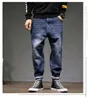 Fashion-2019 High Street Fashion Men Jeans Loose Fit Harem Pants Blue Gray Color Punk Style Hip Hop Jogger Jeans For Men Cargo Pants