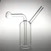 Mini tubo de água de queimador de óleo de vidro com bong com 4 polegadas de cachimbo de água de mangueira de 4 polegadas de mão grossa Pyrex Recycler Dab Slata