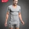 Men T Shirt Cotton Pajama Set Sleepwear Sexy Mens Underwear Tees Undershirts Tshirts Brand Casual Short Sleeve Boxers