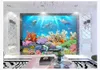 Personalizado 3D foto mural papel de parede Mundo Subaquático Coral Reef Underwater Peixe HD Sala de estar TV Fundo Papel De Parede para paredes 3d