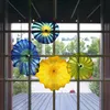 Italian Design Blown Flowers for Home Turkish Flower Lamps Arts Stained Colored Glass Plates Murano Art Wall Lights