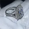 Anello Vecalon Princess Promise in argento sterling 925 con 6 ct 5A Cz Anelli di fidanzamento per fedi nuziali per le donne Gioielli da dito da sposa2632