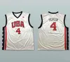 2004 Олимпийская команда Dream США USA ALLEN IVERSON # 4 Ретро Баскетбол Джерси Mens Shist Custom Любое имя Имя