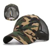 NIEUWE Design Paardenstaart Caps voor Dames Camo Patroon Mesh Cap Zomer Baseball Cap Women's Dad Hat Handige Gorras DC400