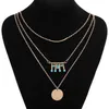 Western Nieuwe Product Metalen Sieraden Pine Stone Pailletten Combinatie Vrouwelijke Meerdere Lagen Ketting Boho Bijouterie