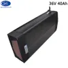 Free Shipping Rear Rack Battery 36v 40Ah 36v Lithium Battery Electric Bike Battery with USB + 2A charger for 1000w motor