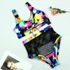 2020 Sexiga Brasilianska Bikini Kvinnor Baddräkt African Print Bandage Badkläder Mesh Thong Bikini Set High Waist Bathing Suit Plus Size