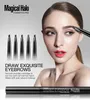 Drop Ship 12 stks / partij Magical Halo Double Head Professional Automatische Wenkbrauw Pencil Liner Eye Frost Pen met Borstel Make-up Tools