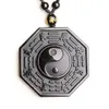 Natural Pingente de Colar de Obsidiana Amuleto de Sorte Estilo Chinês Homens e Mulheres Jóias Feng Shui Energia Pedra Cura Presente Reiki
