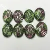 100pcs Wholesale Multi Size Option Natural Ruby in Zoisite Cabochon Polished Gems Cab Top Rare Oval Flatback Anyolite Crystal Loose Gemstone