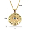 Gros- acier bijoux hip-hop The Eye of Horus pendentif Collier avec 3 mm 24inch SN117 de la chaîne de corde