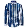 Camisa de Rayas de Lujo Camisa Valtical Streetwear Social Alta Calidad NuevoカジュアルAjustado Fit Vestir Para Hombres Corebres