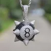 Hip Hop Iced Out Trippie Redd Meteor Hammer Pendant Necklace Gold Silver Plated with Rope Chain