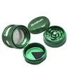 Window Style Herb Grinder 50MM Large 5pcs Aircraft Aluminum Smoking Herbal Grinder With Solid Top Metal Tobacco Grinder