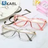 Wholesale-Transparent Frme Glasses Women Frame Cat Eye Glasses Optical Women Plaanium Computer Eyewear Fake