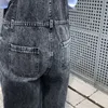 Mode de rue La nouvelle salopette de denim féminin non élastique en liberté plus petite taille pantalon piétiné des filles pantalons décontractés pour filles