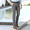 Marca clássico casual calças homens 2018 novo algodão moda magro encaixar em linha reta calça formal negócio terno dos homens calças tamanho 29-40