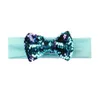 Eco Friendly 6Color Baby Girl Sequin Hairbows Elastic Headbands Baby Girl Sequins Shining Hair Bows Knot Bows Hair Accessories