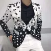 Star Print Slim Fit Anzug Jacke 2019 Marke Neue Männliche Club Bühne Blazer Mann Formale Hochzeit Anzug Prom Blazer Für männer Kostüm Homme C2983