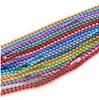 Commercio all'ingrosso - 100 pz / lotto 2,4 mm 70 cm collana di perline a sfera catena nera rosa blu catene miste 10 colori