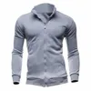 New Basic Zip Hoodies Sweatshirt Autumn Spring Men Up Jacket Casual Long Sleeve Slim Fitness Hoody Sportswear Male C19040101