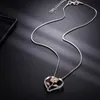 10pcs/lots Personality Love heart Rose Two-tone Necklaces Female birthday party Valentine's Day Gift T-120