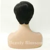 Ludzkie włosy Pixie Pixie Peruki z koronkowymi z przodu Brazylijskie proste krótkie ludzkie peruki dla czarnych kobiet Krótki Bob Pre ​​Stucked Bleached 7150816
