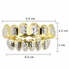 Gold Silver Color Hip Hop Teeth Grills Cap 6 Top & Bottom Grill Set Vampire Teeth Party Jewelry