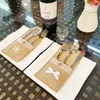 Christmas Decorations Cutlery Bag Linen Utensil Holders Knife Fork Bag Table Candy Bag Christmas Party Wedding Supplies LX8877