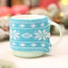 1 pçs natal tricô caneca copo conjuntos adornos navidad tela decoração de mesa de noel suprimentos de ano novo para a família1229b