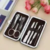 Simples e Moda Prego Set Tesoura Banhado A Ouro 7 pçs / set Nail Art Tesoura Set Prego Manicure set