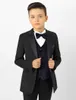 Black Boy Formal Suits Dinner Tuxedos Little Boy Groomsmen Kids Children For Wedding Party Prom Suit Formal Wear (Jackets+Pants)