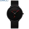 Crrju Watch Men Top Brand Luxury Quartz WatchカジュアルクォーツウォッチステンレススチールメッシュストラップUltra Thin Clock男性Relog6522590