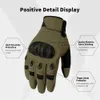 Gants tactiques verts à doigts complets pour hommes, écran tactile, jointure dure, coupe-vent, tir, Paintball, moto, armée, conduite, gant de gymnastique T20312A