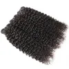 Naturfärg 3 buntar Jerry Curly Human Hair Extensions Afro Style Brasilianska Peruanska Malaysiska Indiska Remy Weft