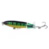 6 stks met doos Whopper Plopper 100mm 13G Drijvende Popper Vis Lokken Kunstmatige Harde Aas Wobbler Roterende Staart Vistuig