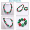 Natal chunky colar pulseira 2 pcs conjunto crianças menina bolha beads boutique feriado jóias conjuntos de garota presente