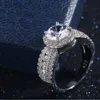 Vintage Fashion Jewelry 925 Sterling Silver Round Cut White Topaz CZ Diamond Stones Party Women Wedding zaręczyny Ring FO329H