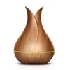 400ml Wood Grain Humidifier Aroma Essential Oil Diffuser Ultrasonic Air Humidifier with 7 Color Changing LED Lights Air Purifier GGA1878