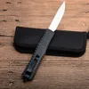 1pcs F125 Auto Tactical Folding Kniv Damascus Steel Blade Wood Handtag EDC Pocket Goft Knivar med Nylon Bag