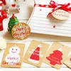 Multi -stil Kraft Paper Taggar Diy Crafts Hang Tag Gift Wrappning Supplies Etiketter för julgynnar med rep