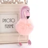 Women Bag Flamingo Key Chain Ring Nice Purse Keychain Keys Holder Charm Handbag Car Pendant Accessories Gift